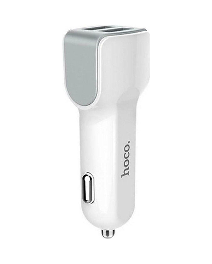 Hoco Φορτιστής Αυτοκινήτου Λευκός Z23 2.4A Γρήγορης Φόρτισης με Θύρες: 2xUSB