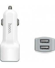 Hoco Φορτιστής Αυτοκινήτου Λευκός Z23 2.4A Γρήγορης Φόρτισης με Θύρες: 2xUSB
