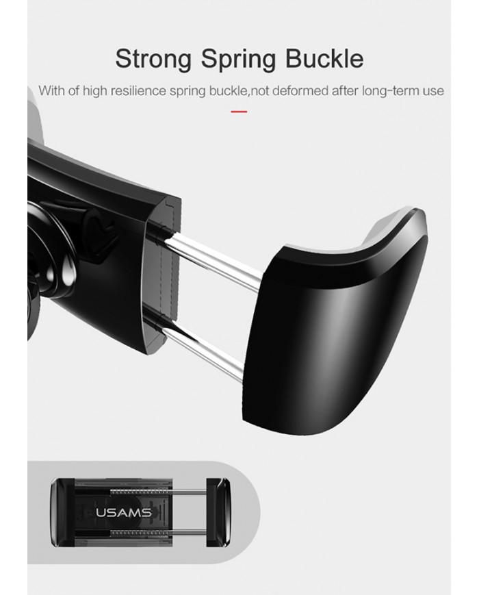 Usams Βάση Κινητού Αυτοκινήτου C-Series Μαύρο-Γκρι με Ρυθμιζόμενα Άγκιστρα