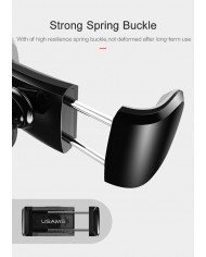 Usams Βάση Κινητού Αυτοκινήτου C-Series Μαύρο-Γκρι με Ρυθμιζόμενα Άγκιστρα