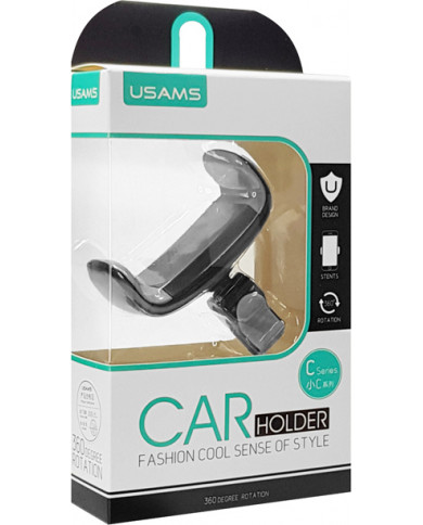 Usams Βάση Κινητού Αυτοκινήτου C-Series Μαύρο-Γκρι με Ρυθμιζόμενα Άγκιστρα