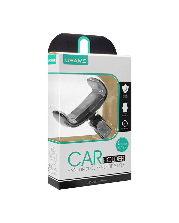 Usams Βάση Κινητού Αυτοκινήτου C-Series Μαύρο-Γκρι με Ρυθμιζόμενα Άγκιστρα