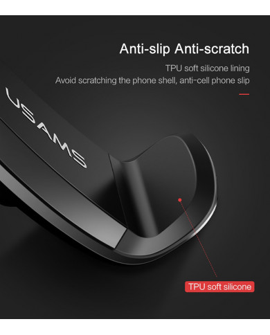 Usams Βάση Κινητού Αυτοκινήτου C-Series Μαύρο-Γκρι με Ρυθμιζόμενα Άγκιστρα