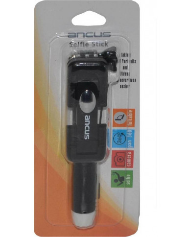 Ancus Color Selfie Stick με Καλώδιο 3.5mm Μαύρο