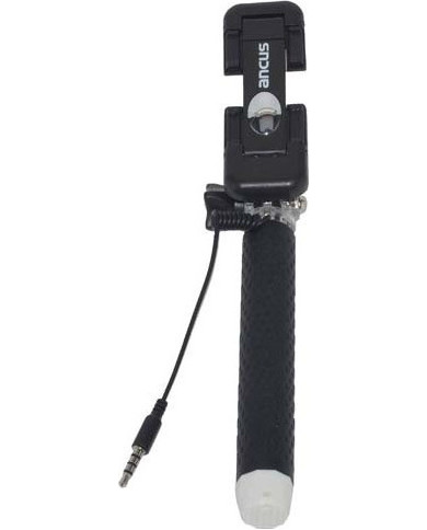 Ancus Color Selfie Stick με Καλώδιο 3.5mm Μαύρο