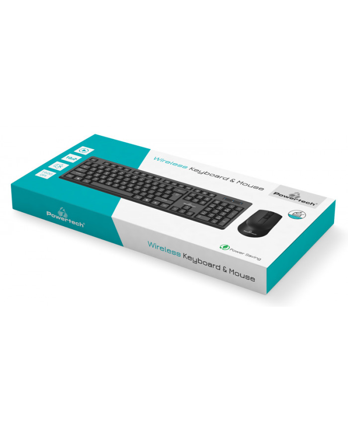 POWERTECH set ποντίκι & πληκτρολόγιο PT-956, ασύρματο, 1600dpi, μαύρο