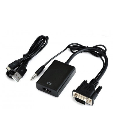 Αντάπτορας HDMI σε VGA και 3.5mm CAB-H139, 1080p, μαύρος Αντάπτορας HDMI σε VGA και 3.5mm CAB-H139, 1080p, μαύρος