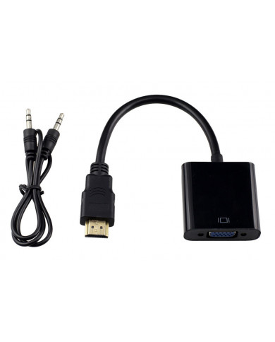 POWERTECH αντάπτορας HDMI σε VGA CAB-H071, με audio jack, μαύρο, 0.20m POWERTECH αντάπτορας HDMI σε VGA CAB-H071, με audio jack, μαύρο, 0.20m
