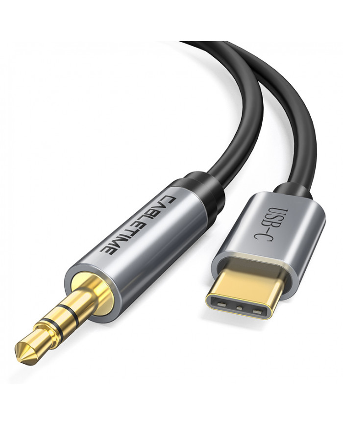 CABLETIME καλώδιο AUX USB Type-C σε 3.5mm C160, 1m, μαύρο