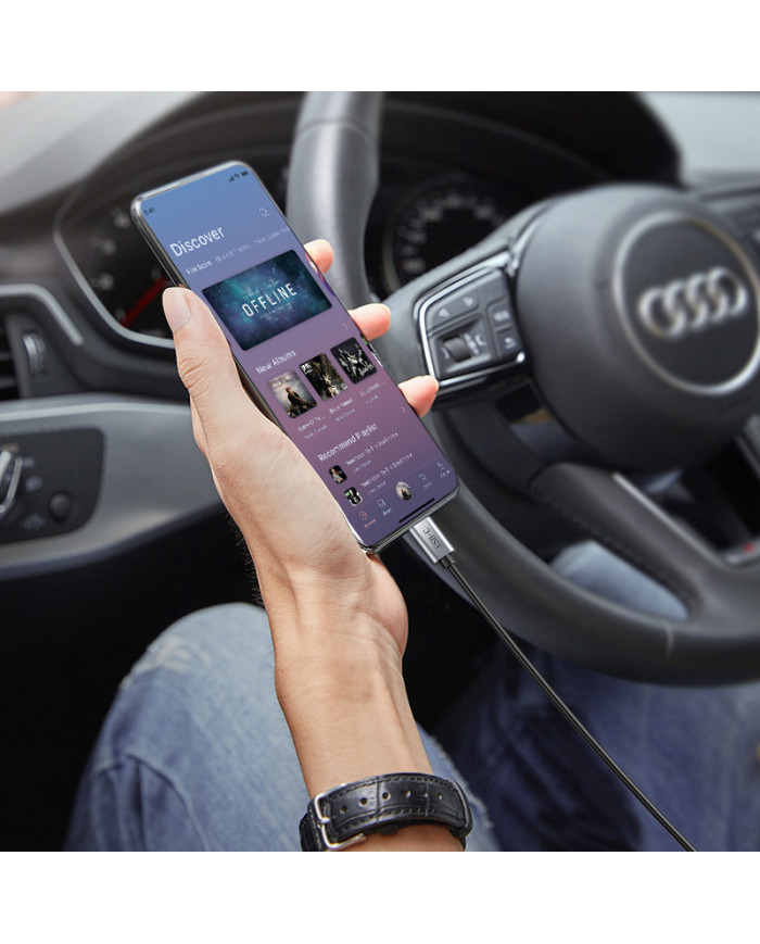 CABLETIME καλώδιο AUX USB Type-C σε 3.5mm C160, 1m, μαύρο