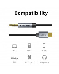 CABLETIME καλώδιο AUX USB Type-C σε 3.5mm C160, 1m, μαύρο
