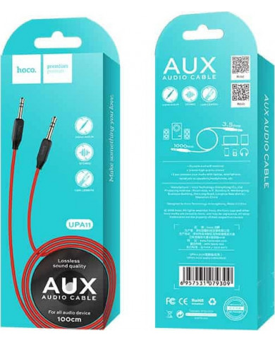 Hoco Cable 3.5mm male - 3.5mm male Κόκκινο 1m